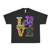 Pigment Black mardi gras love mask Urban Heavy Tee - BarkalooDesign