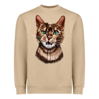 Mushroom Bengal Cat Face Heavyweight Sweatshirt - LillyAllenDesigns