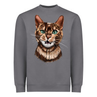 Storm Bengal Cat Face Heavyweight Sweatshirt - LillyAllenDesigns