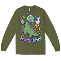 Army Green space dino Long Sleeve Tee - MaliasSmallBusiness