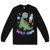 Black space dino Long Sleeve Tee - MaliasSmallBusiness