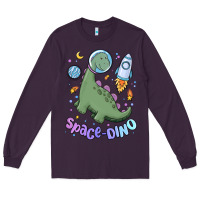 Plum space dino Long Sleeve Tee - MaliasSmallBusiness