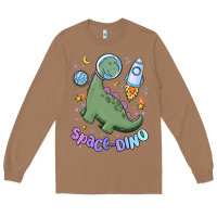 Toasted Coconut space dino Long Sleeve Tee - MaliasSmallBusiness