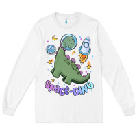 White space dino Long Sleeve Tee - MaliasSmallBusiness