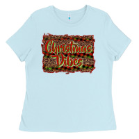 Baby Blue Christmas vibes Ladies Tee - RanaPortraitStore