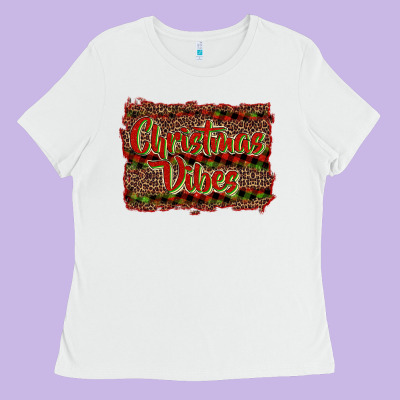 Christmas Vibes Ladies Tee Designed By Ranaportraitstore