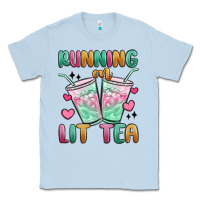 Dusty Blue running on lit tea Classic Tee - MaliasSmallBusiness
