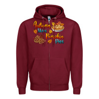 Burgundy Autumn Skies Pumpkin Pies Zipper Hoodie - BundleAndBundleShop