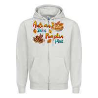 Dove Grey Autumn Skies Pumpkin Pies Zipper Hoodie - BundleAndBundleShop