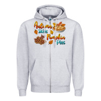 Heather Grey Autumn Skies Pumpkin Pies Zipper Hoodie - BundleAndBundleShop