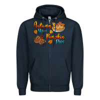 Navy Autumn Skies Pumpkin Pies Zipper Hoodie - BundleAndBundleShop