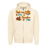 Sandshell Autumn Skies Pumpkin Pies Zipper Hoodie - BundleAndBundleShop