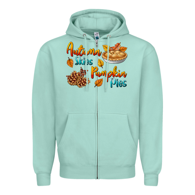 Autumn Skies Pumpkin Pies Zipper Hoodie by BundleAndBundleShop | Teevron