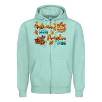 Seafoam Autumn Skies Pumpkin Pies Zipper Hoodie - BundleAndBundleShop
