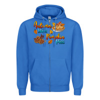 True Royal Autumn Skies Pumpkin Pies Zipper Hoodie - BundleAndBundleShop