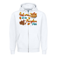 White Autumn Skies Pumpkin Pies Zipper Hoodie - BundleAndBundleShop