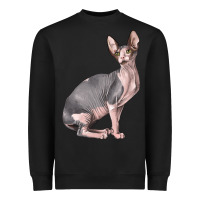 Black Sphynx Cat Heavyweight Sweatshirt - LillyAllenDesigns