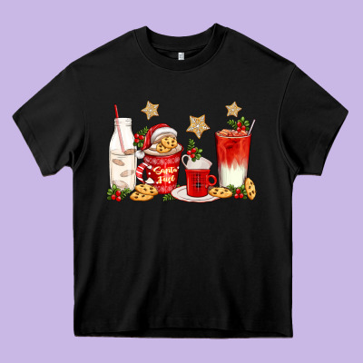 Santa Fuel Coffee Cups Heavy Core Tee Designed By Texasbilliewilder