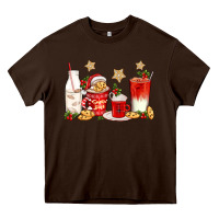 Chocolate Brown santa fuel coffee cups Heavy Core Tee - texasbilliewilder
