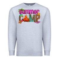 Heather Grey summer camp Premium Sweatshirt - NancyCooperArtShop