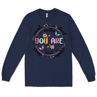 Navy you are enough Long Sleeve Tee - MaliasSmallBusiness
