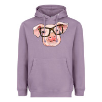 Lavender pig with glasses Heavyweight Hoodie - RanaPortraitStore