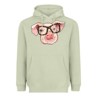 Matcha pig with glasses Heavyweight Hoodie - RanaPortraitStore