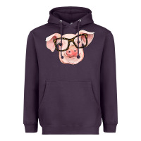 Plum pig with glasses Heavyweight Hoodie - RanaPortraitStore