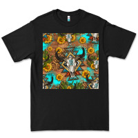 Black aztec bull skull seamless pattern Premium Tee - HRA Design Shop