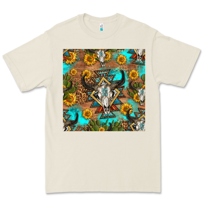 Aztec Bull Skull Seamless Pattern Premium Tee by HRA Design Shop | Teevron