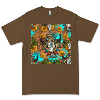 Cacao aztec bull skull seamless pattern Premium Tee - HRA Design Shop