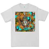 Dove Grey aztec bull skull seamless pattern Premium Tee - HRA Design Shop