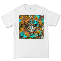 White aztec bull skull seamless pattern Premium Tee - HRA Design Shop