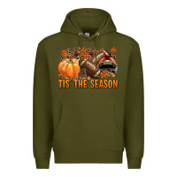 Army Green Tis' the season American Football Premium Hoodie - NancyCooperArtShop