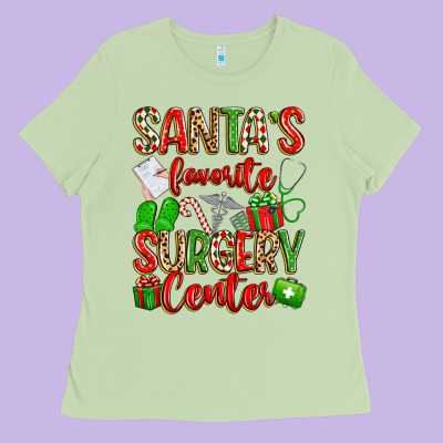 Santa's Favorite Surgery Center Png Sublimation De Ladies Tee Designed By Texasbilliewilder