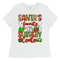 White Santa's Favorite Surgery Center png sublimation de Ladies Tee - texasbilliewilder