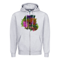 Heather Grey halloween spider web for patches Zipper Hoodie - BundleAndBundleShop