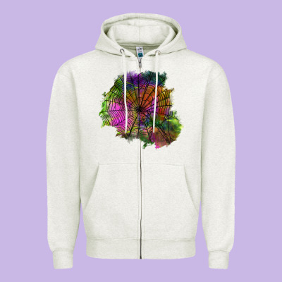Halloween Spider Web For Patches Zipper Hoodie Designed By Bundleandbundleshop