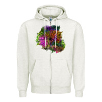 Oatmeal Heather halloween spider web for patches Zipper Hoodie - BundleAndBundleShop
