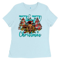 Baby Blue merry christmas Ladies Tee - JahusDesignShop