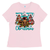 Bubblegum Pink merry christmas Ladies Tee - JahusDesignShop