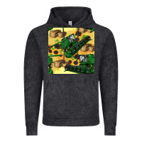 Vintage Black harvester seamless pattern Vintage Hoodie - BundleAndBundleShop