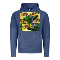 Vintage Denim harvester seamless pattern Vintage Hoodie - BundleAndBundleShop
