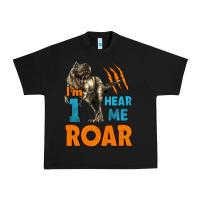 Black i'm one hear me roar dinosaur birthday Urban Heavy Tee - LillyAllenDesigns
