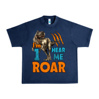 Navy i'm one hear me roar dinosaur birthday Urban Heavy Tee - LillyAllenDesigns