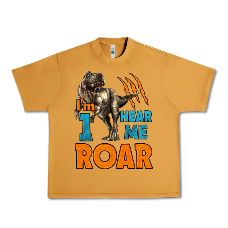 I'm One Hear Me Roar Dinosaur Birthday Urban Heavy Tee by LillyAllenDesigns | Teevron