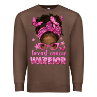 Chestnut afro messy bun breast cancer warrior Premium Sweatshirt - texasbilliewilder