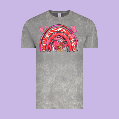 Valentines Day Rainbow With Heart Vintage Tee Designed By Nancycooperartshop