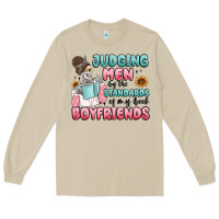 Mushroom judging men by the standards of my book boyfriends Long Sleeve Tee - MaliasSmallBusiness