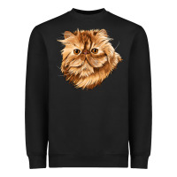 Black Persian Cat Face Heavyweight Sweatshirt - LillyAllenDesigns
